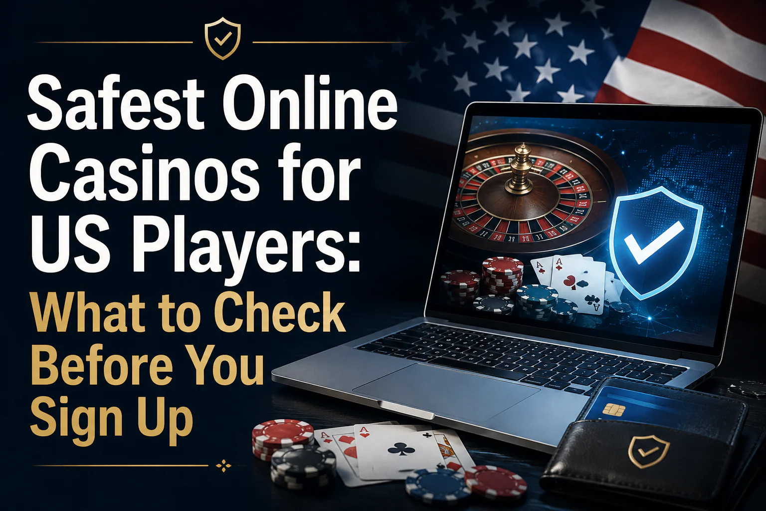 Safest online casinos for US players, highlighting security, licensing, payment protection, and responsible gambling features.